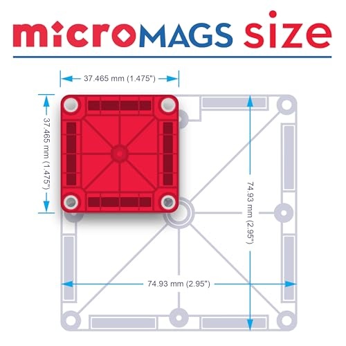 Magna-Tiles – Magnetic Construction Set – microMAGS Deluxe Set – 70pcs 