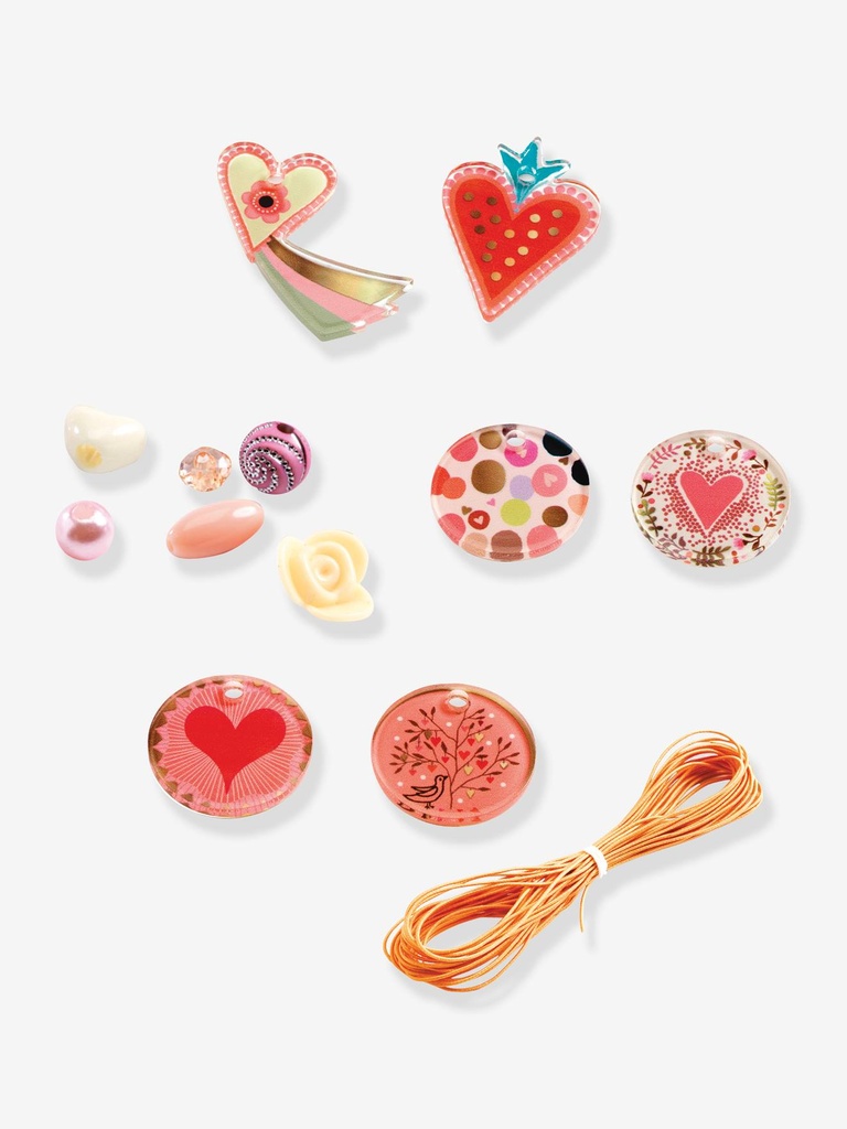 Perlen-Set „Herzen“ DJECO Rosa