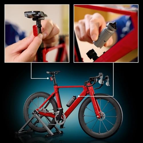 LEGO Icons Road Bike - DIY Model Kit for Adults - Incl. Rubber Tyres Derailleurs & Rear-Wheel Stand for Desk Decor - Sports Gift Idea for Cycling Fan