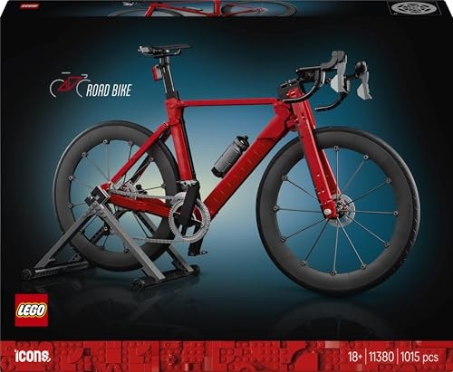 LEGO Icons Road Bike - DIY Model Kit for Adults - Incl. Rubber Tyres Derailleurs & Rear-Wheel Stand for Desk Decor - Sports Gift Idea for Cycling Fan