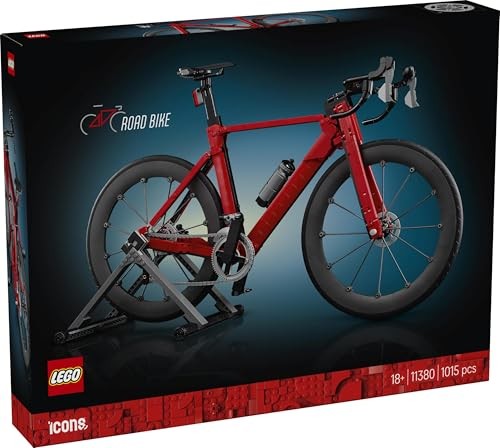 LEGO Icons Road Bike - DIY Model Kit for Adults - Incl. Rubber Tyres Derailleurs & Rear-Wheel Stand for Desk Decor - Sports Gift Idea for Cycling Fan