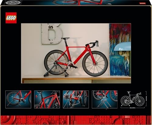 LEGO Icons Road Bike - DIY Model Kit for Adults - Incl. Rubber Tyres Derailleurs & Rear-Wheel Stand for Desk Decor - Sports Gift Idea for Cycling Fan