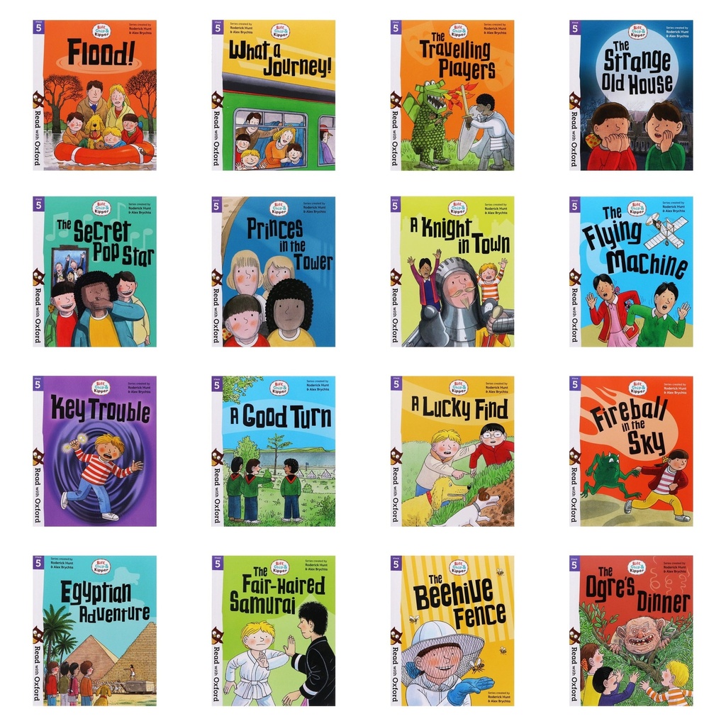 Biff, Chip and Kipper: Read with Oxford Stage 5 16 Books Collection Set by Roderick Hunt - Age 5+ - Paperback