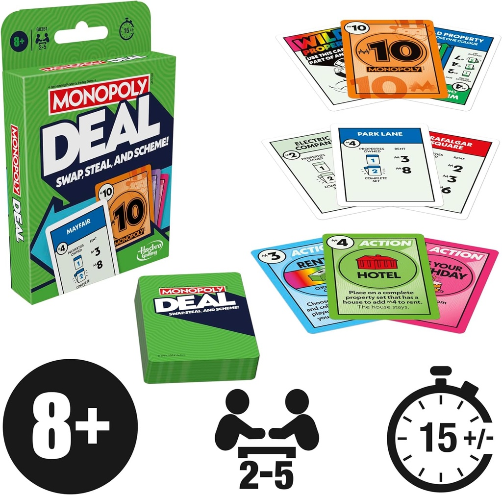 Hasbro Monopoly Deal Card Game 285 G0351 ABG23700
