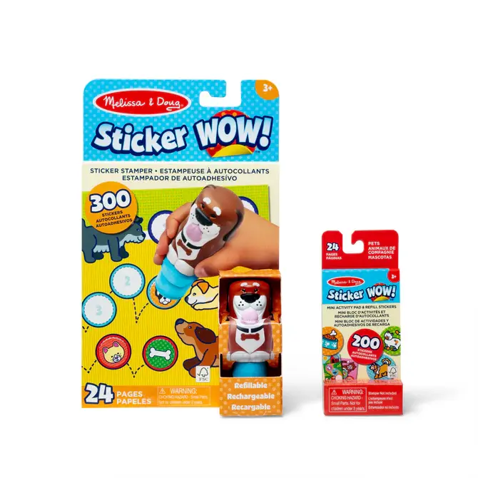 Sticker WOW! - Dog Bundle: Activity Pad & Sticker Stamper + Mini Activity Pad and 200 Refill Stickers