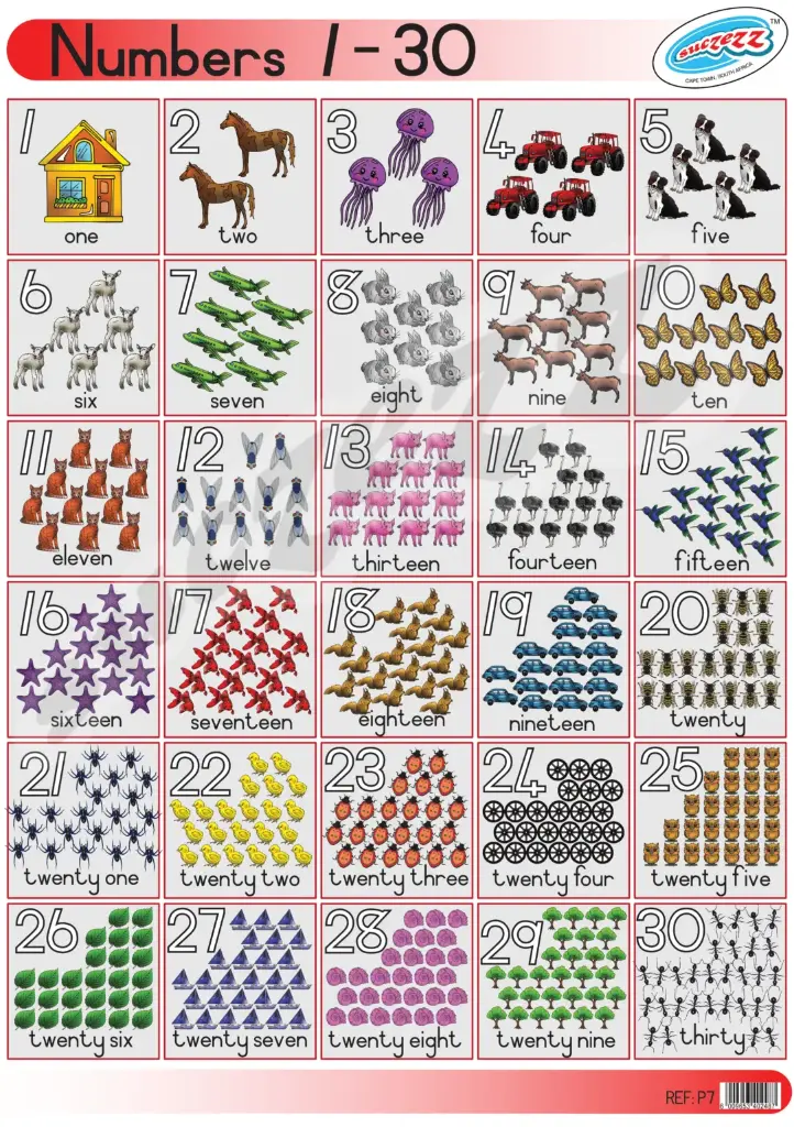POSTER - NUMBERS 1 -30