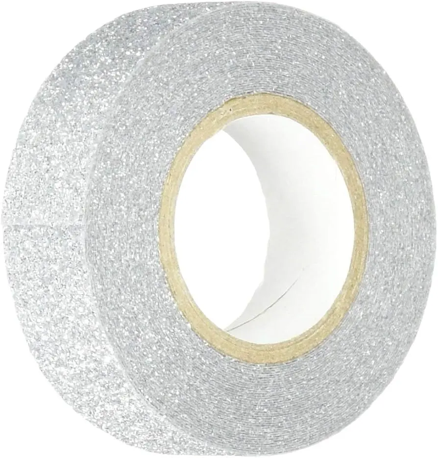 GLITTER TAPE SILVER 25MM 3M