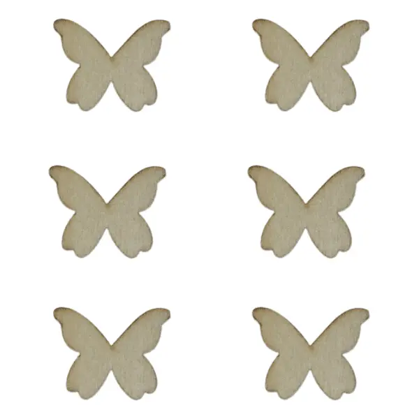 5CM BUTTERFLY WOOD 6PCS