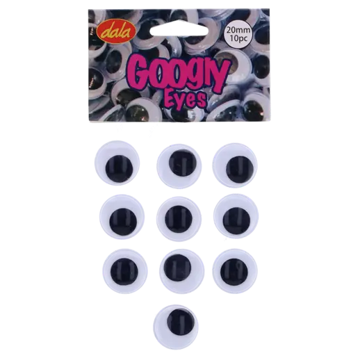 GOOGLY EYES BLACK 20MM - 10PC