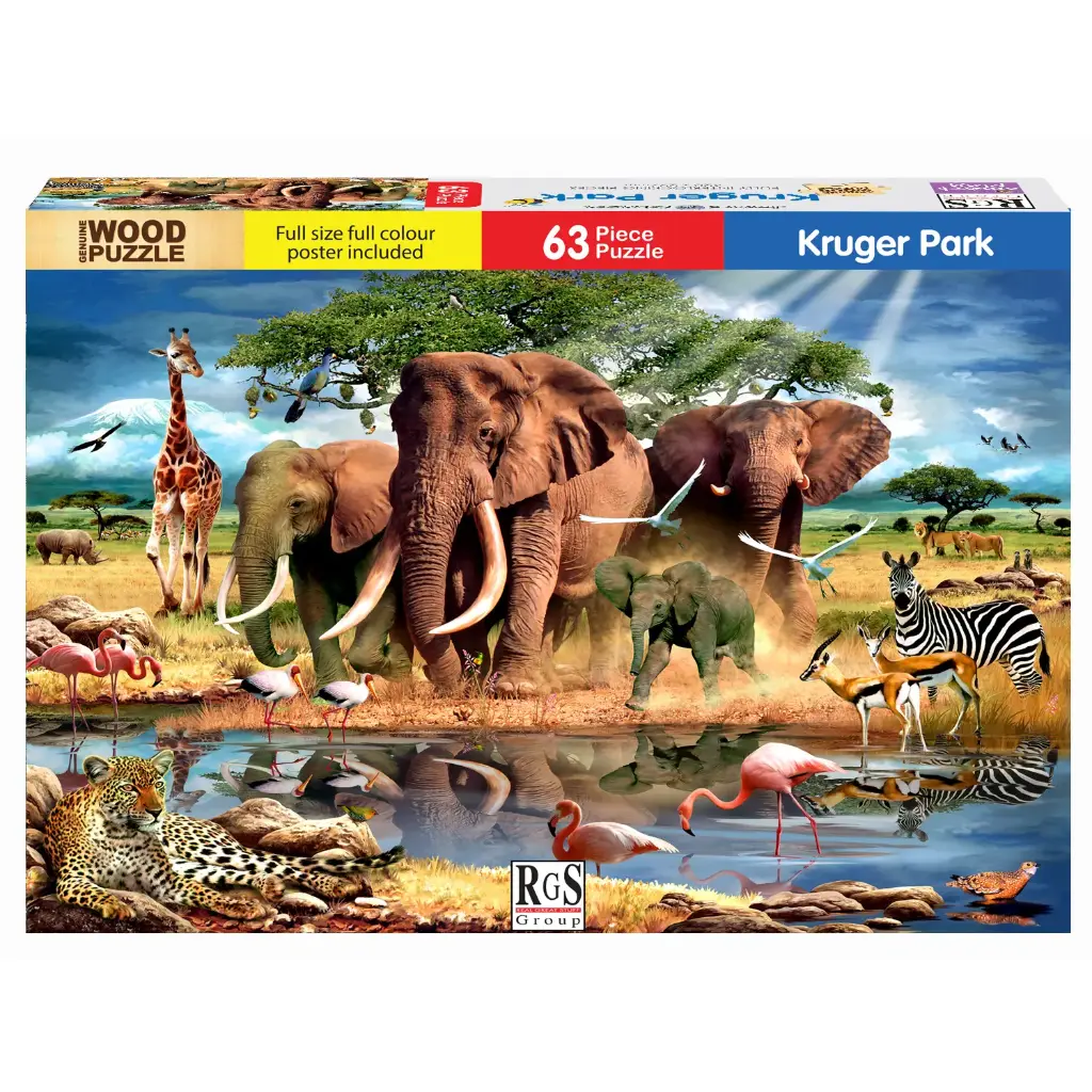 WOODEN PUZZLE - AT THE KRUGER PARK 63PC