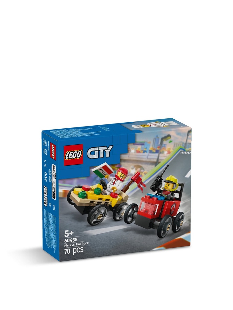 Pizza vs. Fire Truck Race Car Pack