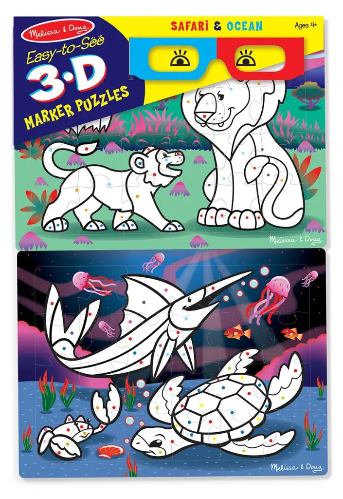3D COLOURING PUZZLES - SAFARI/OCEAN