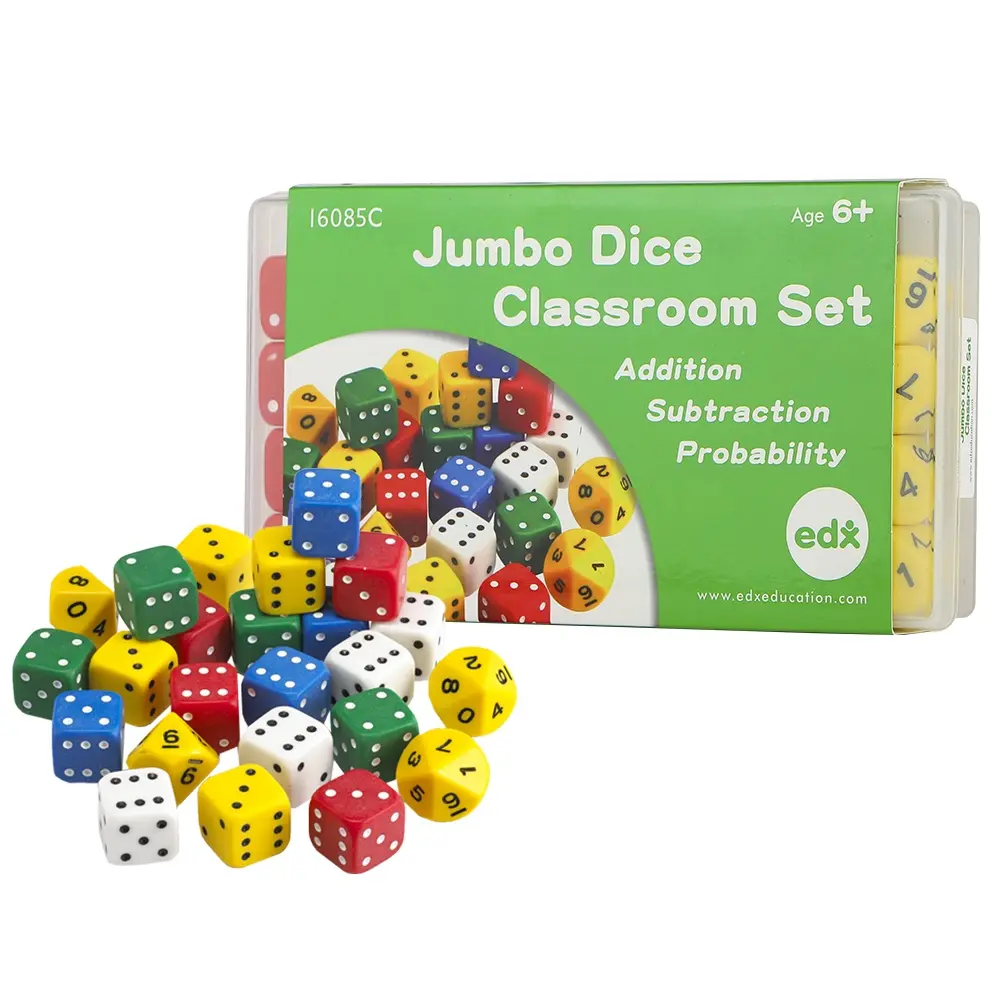 EDX Education – Jumbo Classroom Dice Set (25 mm, 24 pcs)