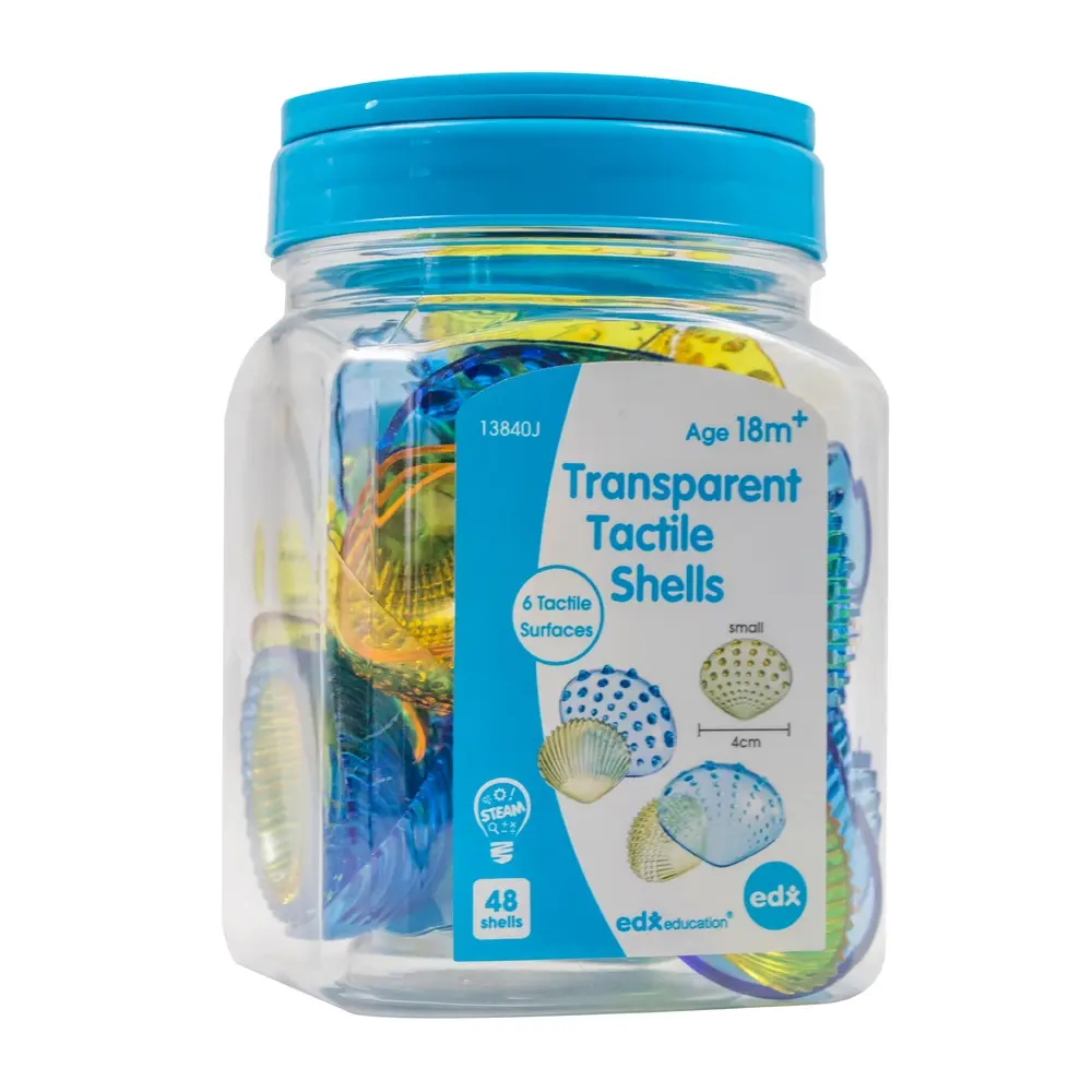 EDX Education – Tactile Shells (Transparent, 6 surfaces)