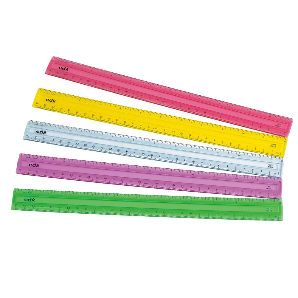 EDX Education – 30 cm Rulers, Set of 10 (5 colours)