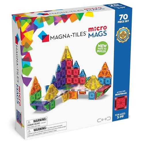 Magna-Tiles – Magnetic Construction Set – microMAGS Deluxe Set – 70pcs 