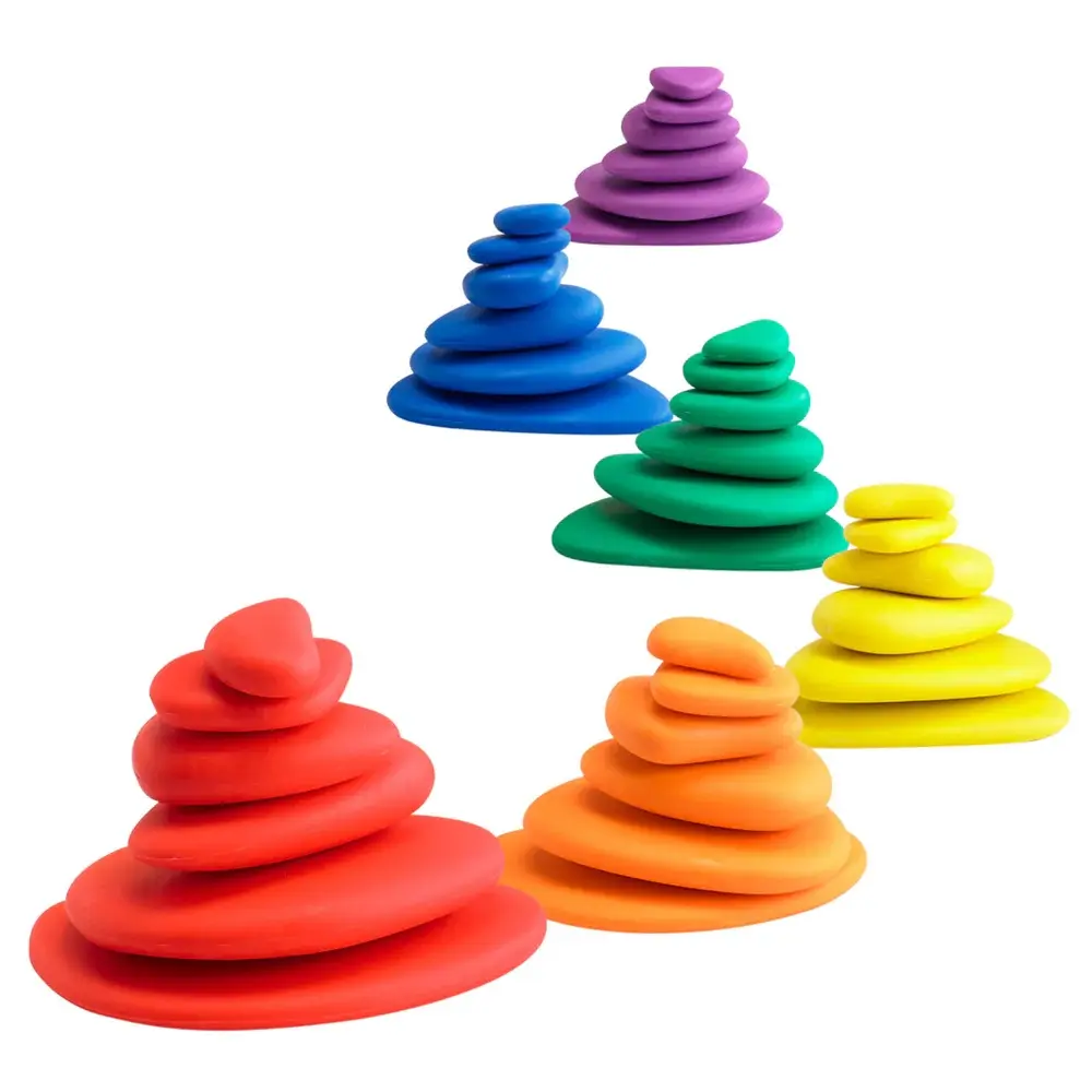 Rainbow Pebbles - 6 Colours 6 Sizes - 36pcs