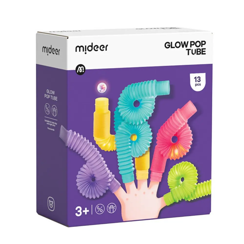 Glow Pop Tube Sensory Fidget Toy with Light-Up Balls for Kids 
