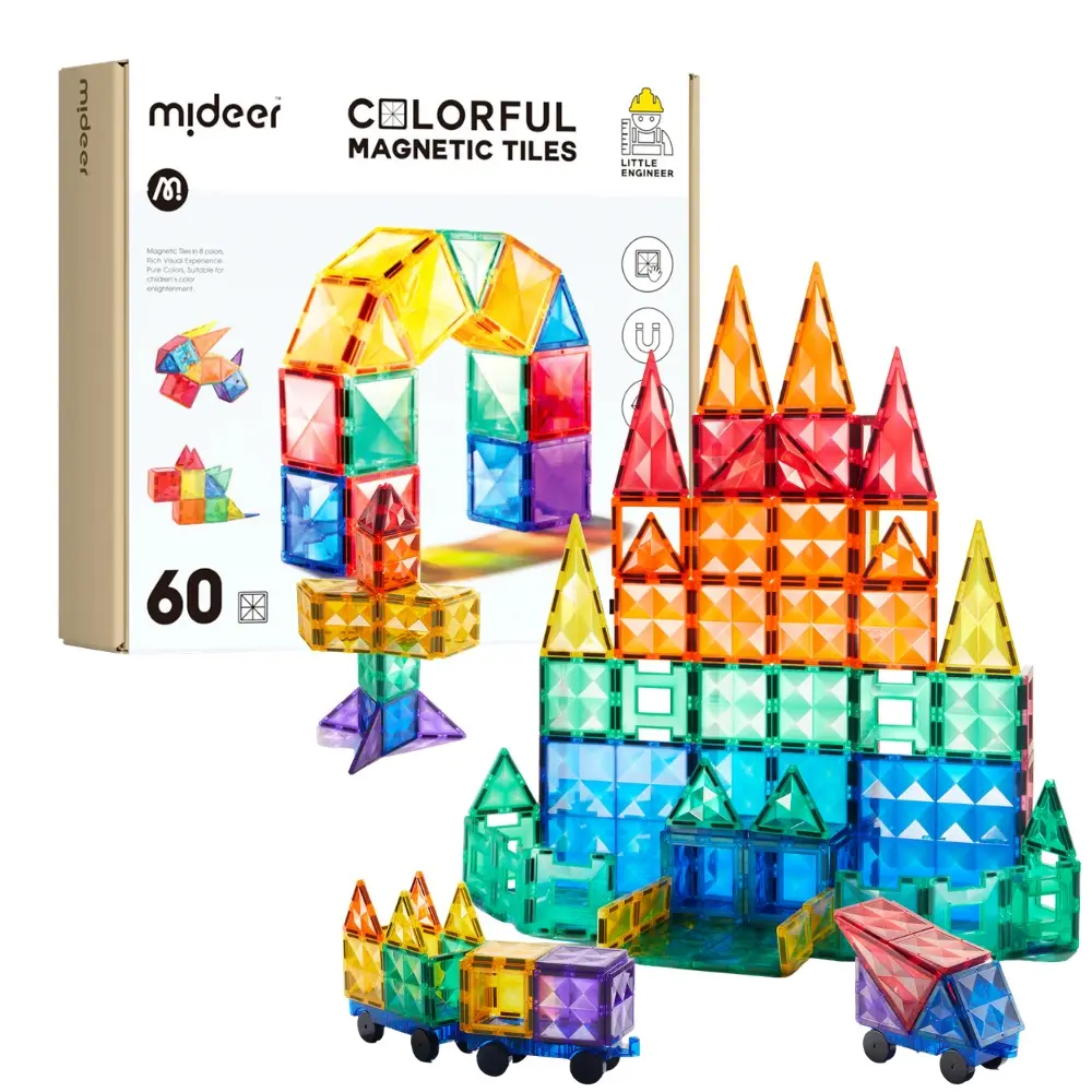 Colourful Magnetic Tiles Building Set – 60pcs 