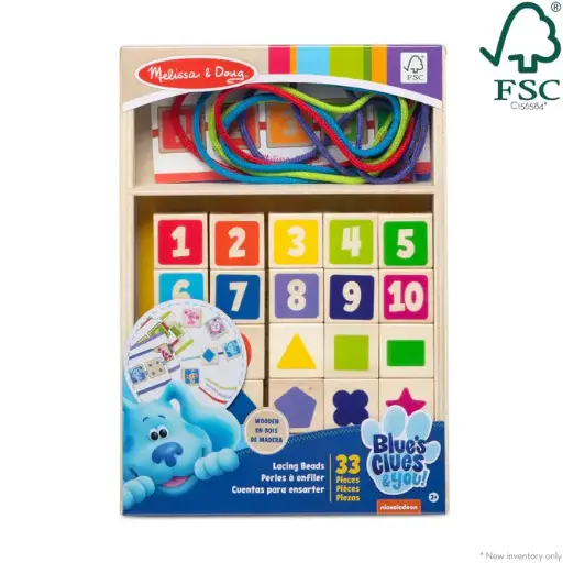 [ATF/33046] Blues Clues Wooden Lacing Beads