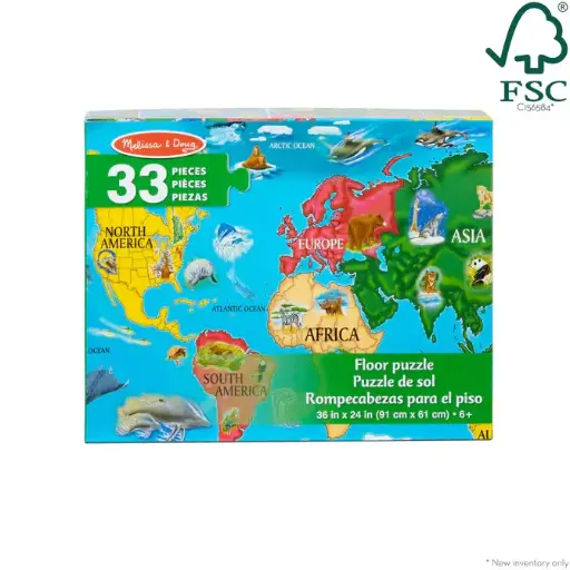 [ATF/446] World Map Floor Puzzle (33 pc)