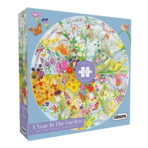 [GRE/G3705] GIBSONS - A YEAR IN THE GARDEN CIRCULAR JIGSAW