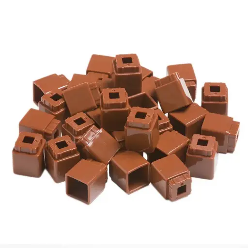[GRE/GBL-Q015C-P50BR] UNIFIX CUBES 50 PCS BROWN POLYBAG