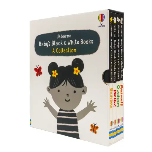 [B4P/SNW1221] Usborne Babys Very First Black and White 4 Books Set (Animals, Hello!, Outdoors, Bedtime)
