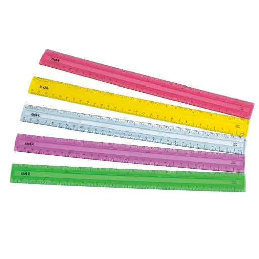 [GRE/EDX30013] EDX Education – 30 cm Rulers, Set of 10 (5 colours)