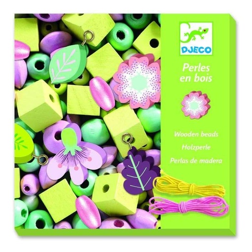 [DJ09808] Leaves and Flowers Wooden Beads Craft Kit