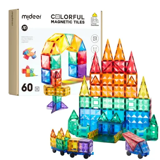 [MD-CT1210] Colourful Magnetic Tiles Building Set – 60pcs 