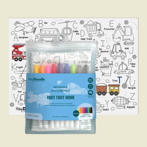 [HDPM002] Toot Toot Honk Classic Colouring & Doodle Mat