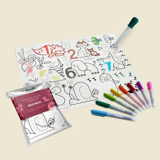 [HDMS002] Wild Digits Sensory Colouring & Doodle Mat