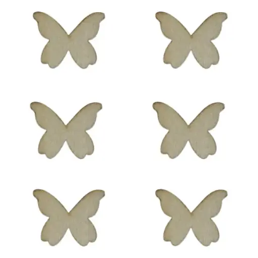 [DAL/DL0011] 5CM BUTTERFLY WOOD 6PCS