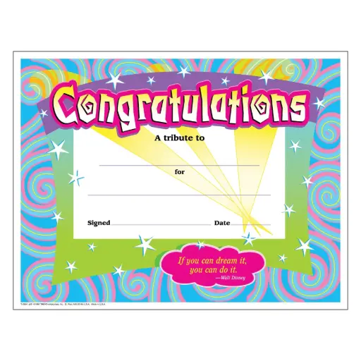 [TRE/T2954] CERTIFICATE /AWARDS: CONGRATULATIONS SWIRL