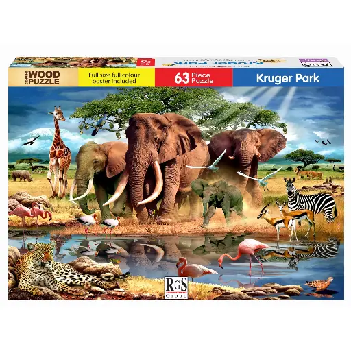 [RGS/RGSW1662] WOODEN PUZZLE - AT THE KRUGER PARK 63PC
